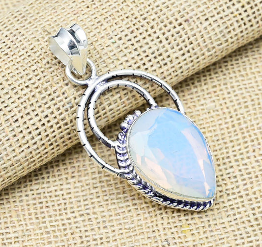 Milky Opal Silver Pendant