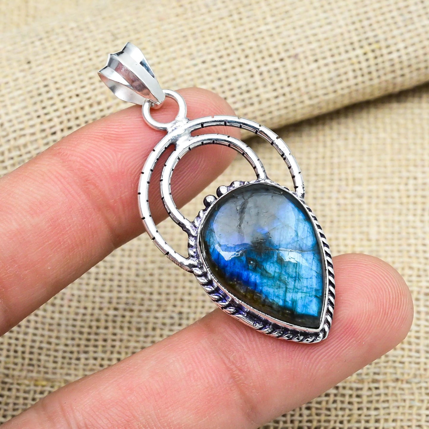 Blue Labradorite Gemstone Pendant