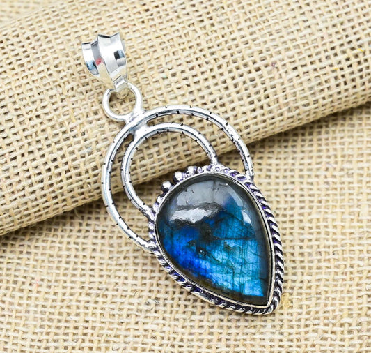 Blue Labradorite Gemstone Pendant
