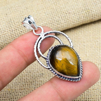 Golden Tiger Eye Sterling Silver Pendant