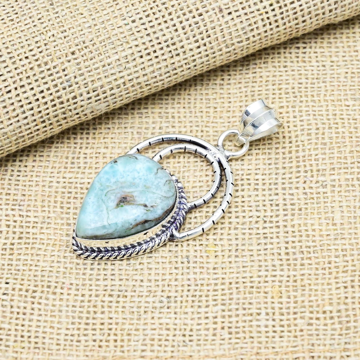 Larimar Blue Gemstone Pendant