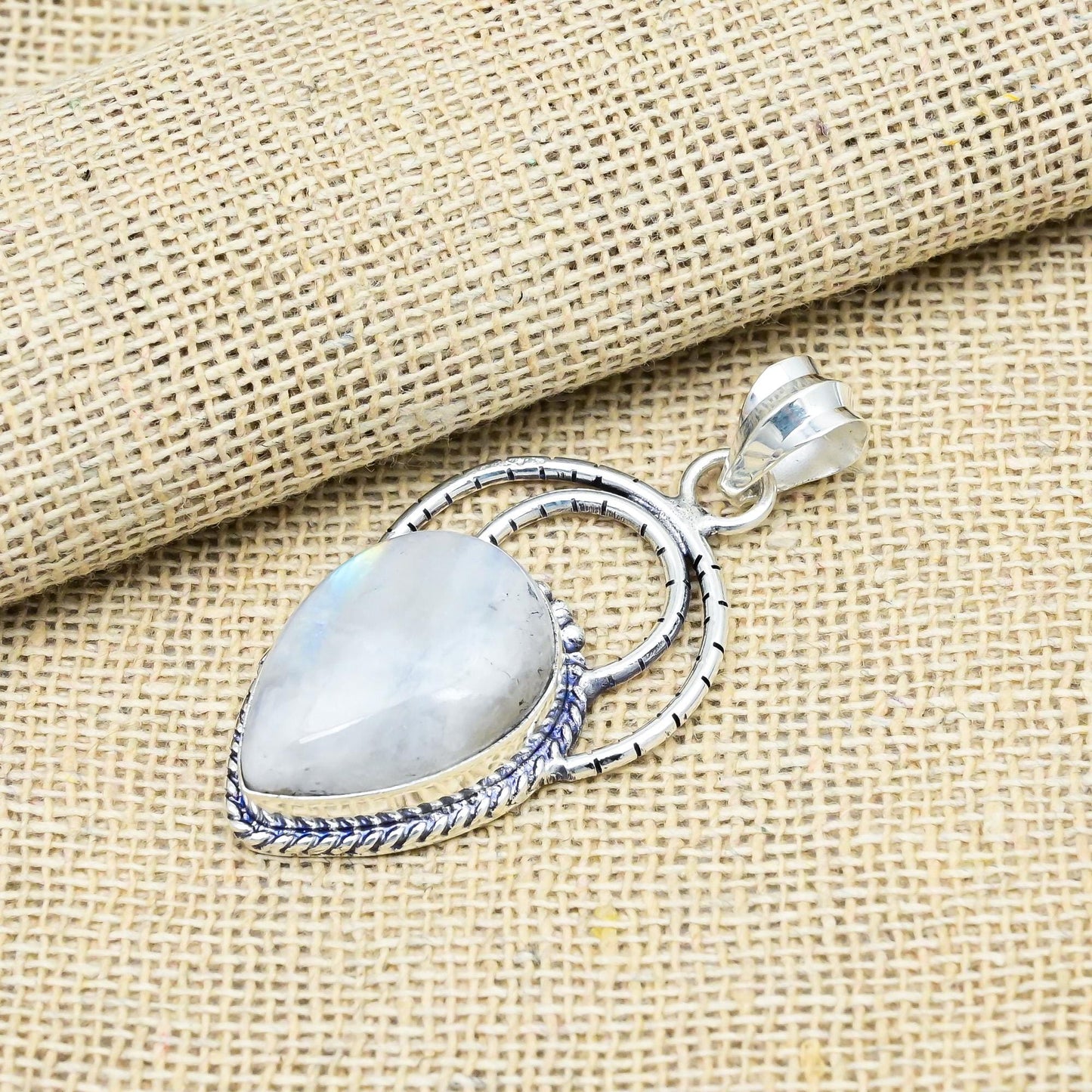 Rainbow Moonstone Gemstone Pendant