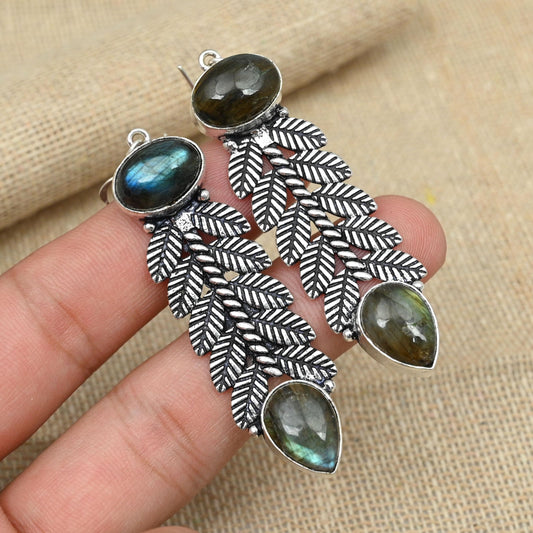 Blue Labradorite Sterling Silver Earrings