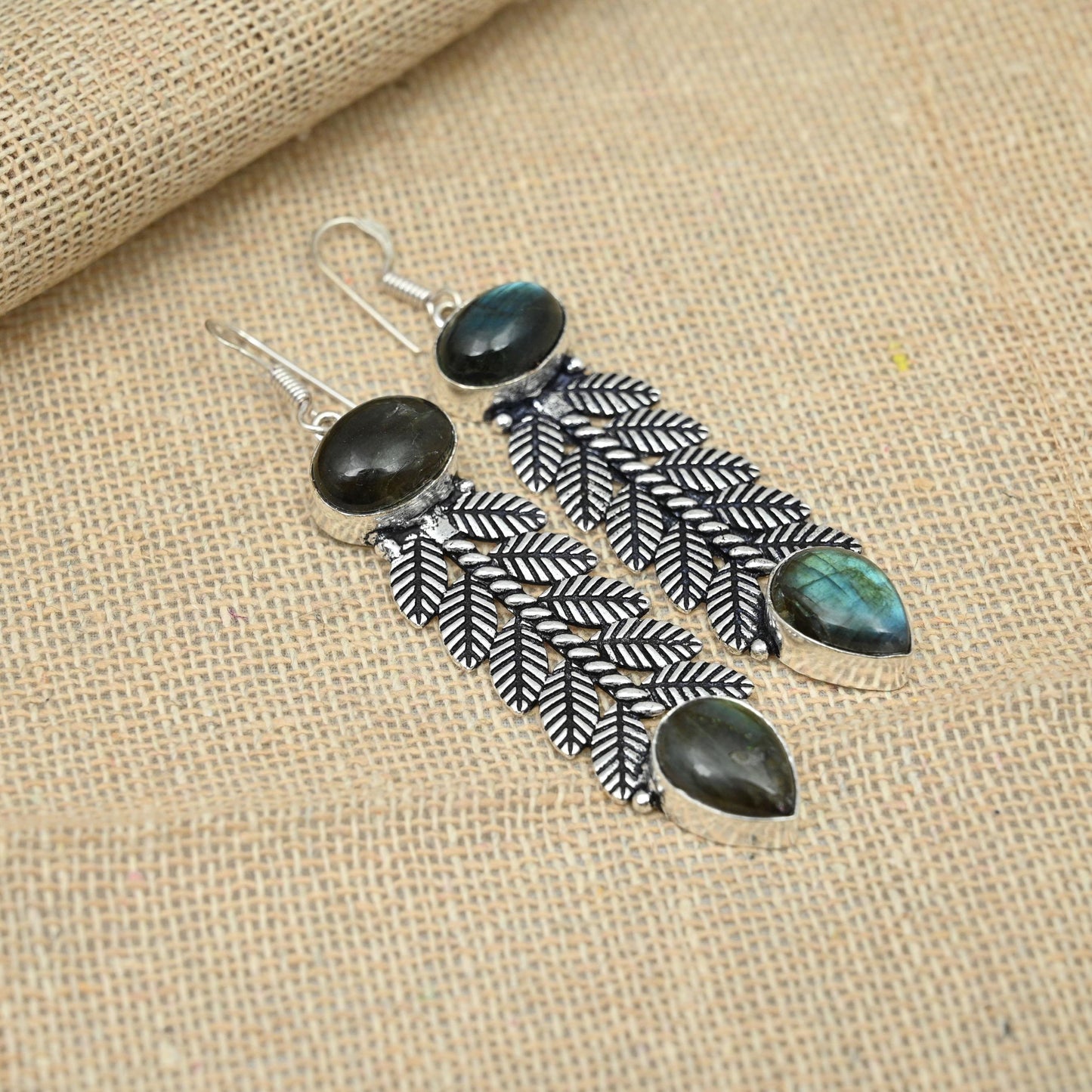 Blue Labradorite Sterling Silver Earrings
