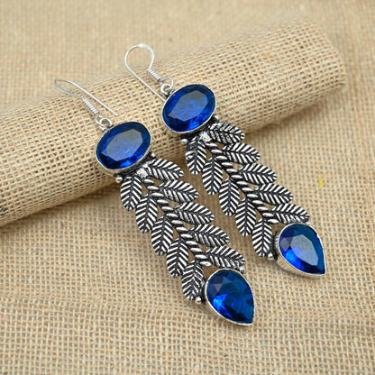 Blue Tanzanite Sterling Silver Earrings