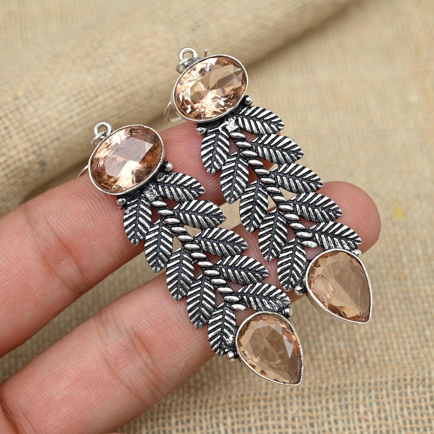 Pink Morganite Sterling Silver Earrings