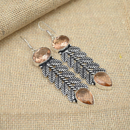 Pink Morganite Sterling Silver Earrings