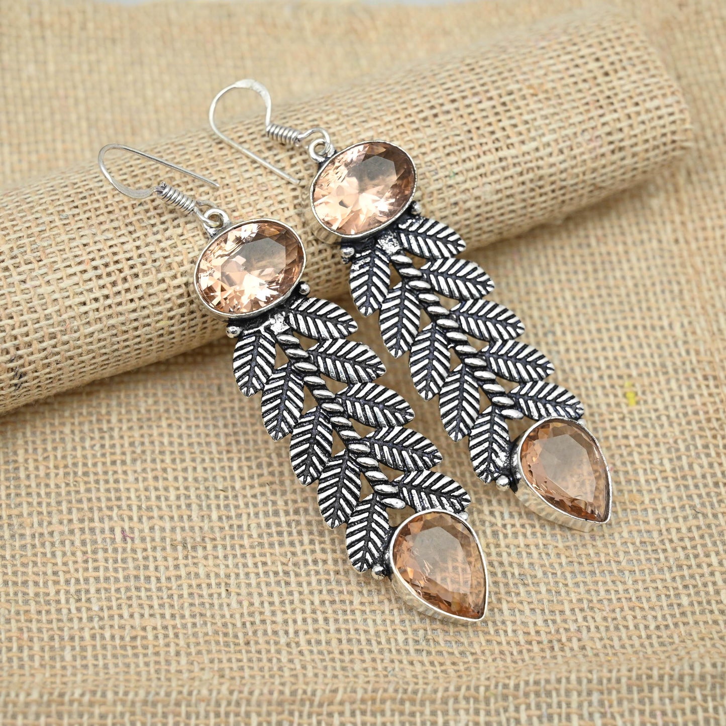 Pink Morganite Sterling Silver Earrings
