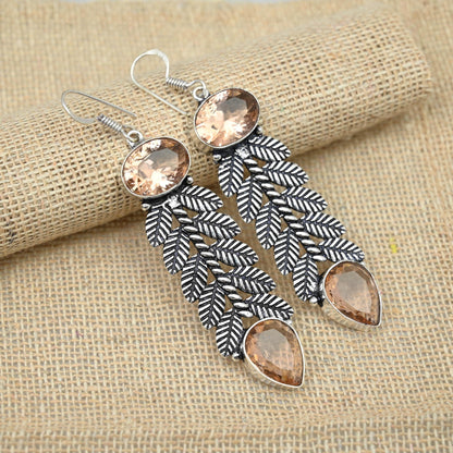Pink Morganite Sterling Silver Earrings