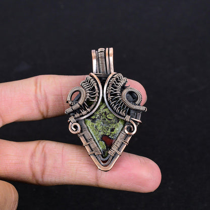 Green Bloodstone Gemstone Pendant