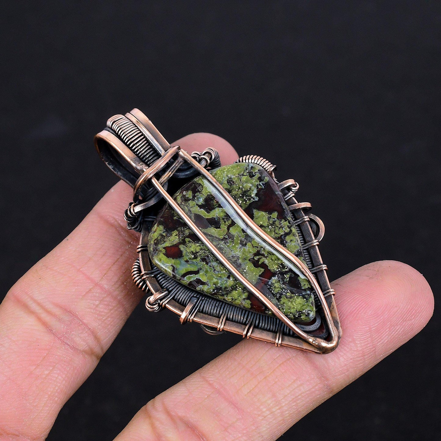 Green Bloodstone Gemstone Pendant