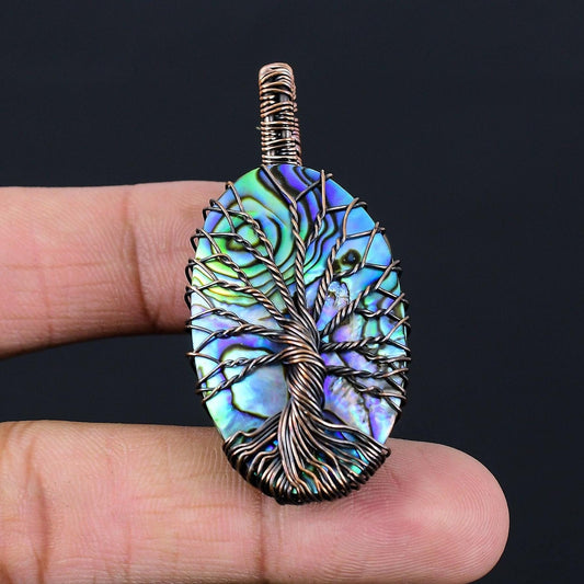 Blue Abalone Gemstone Pendant