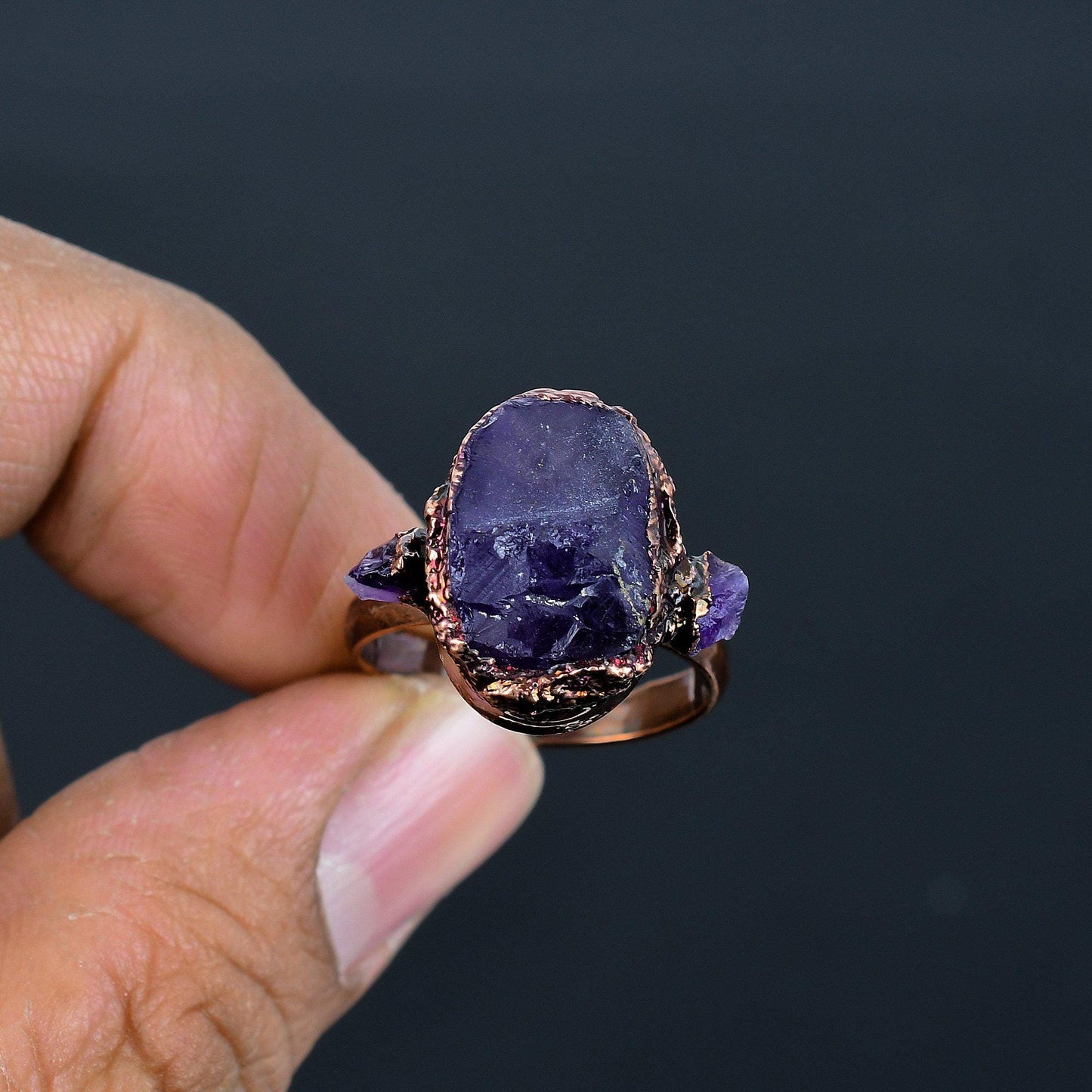 Purple Amethyst Gemstone Ring