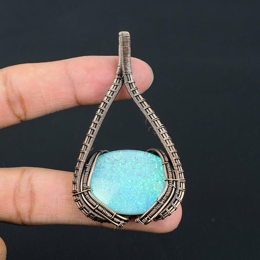 Multicolor Australian Triplet Opal Gemstone Pendant