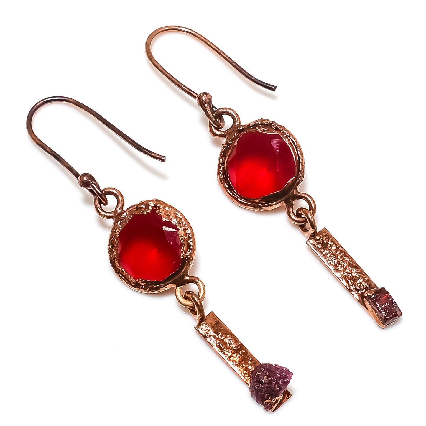 Red Ruby Gemstone Earrings