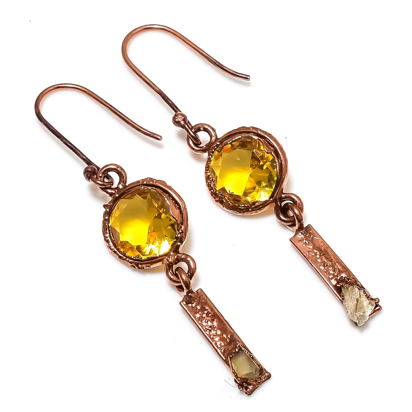 Golden Citrine Gemstone Earrings