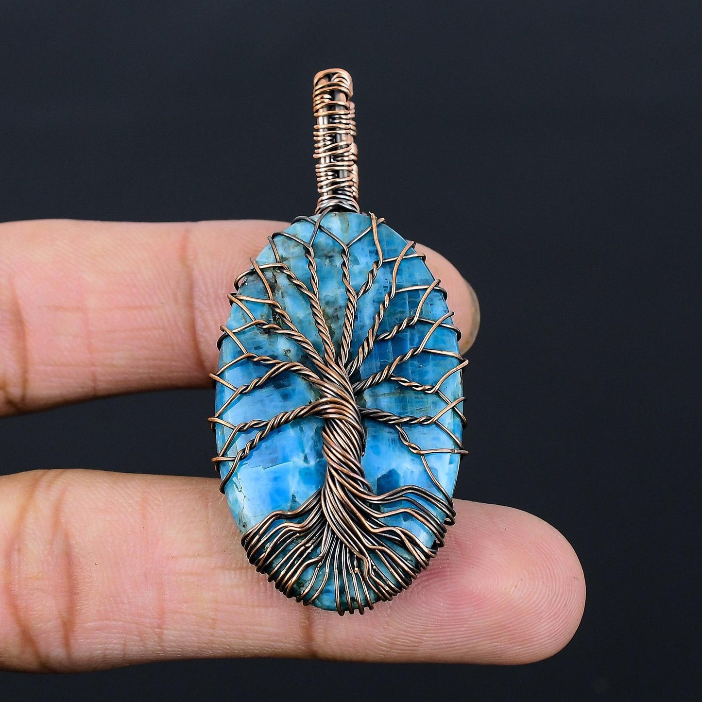 Neon Blue Apatite Gemstone Pendant
