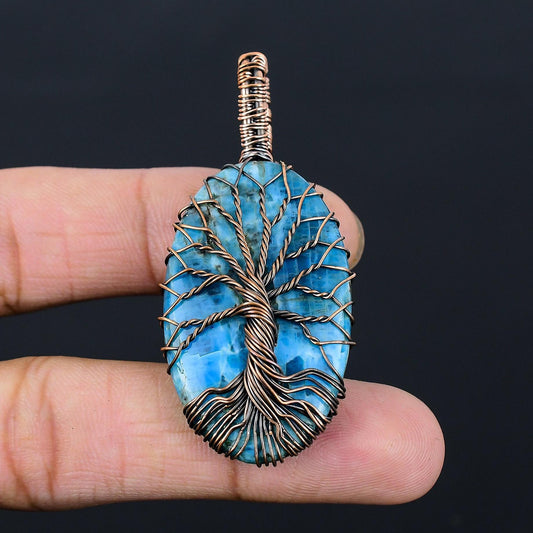 Neon Blue Apatite Gemstone Pendant