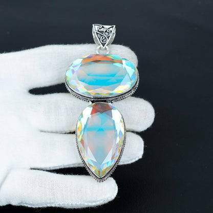 White Mystic Topaz Gemstone Pendant