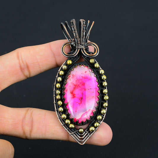 Pink Dendrite Opal Gemstone Pendant