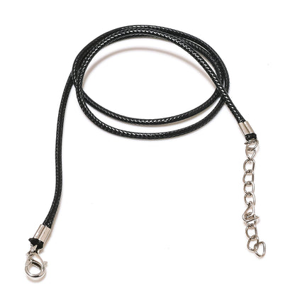 Black Adjustable Leather Pendant Cord