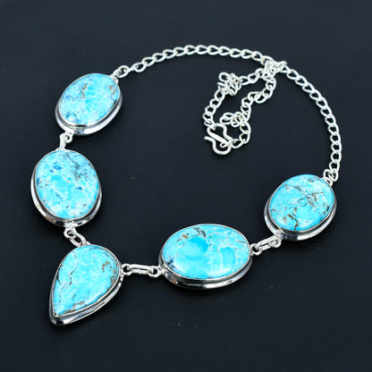 Turquoise Gemstone Sterling Silver Necklace