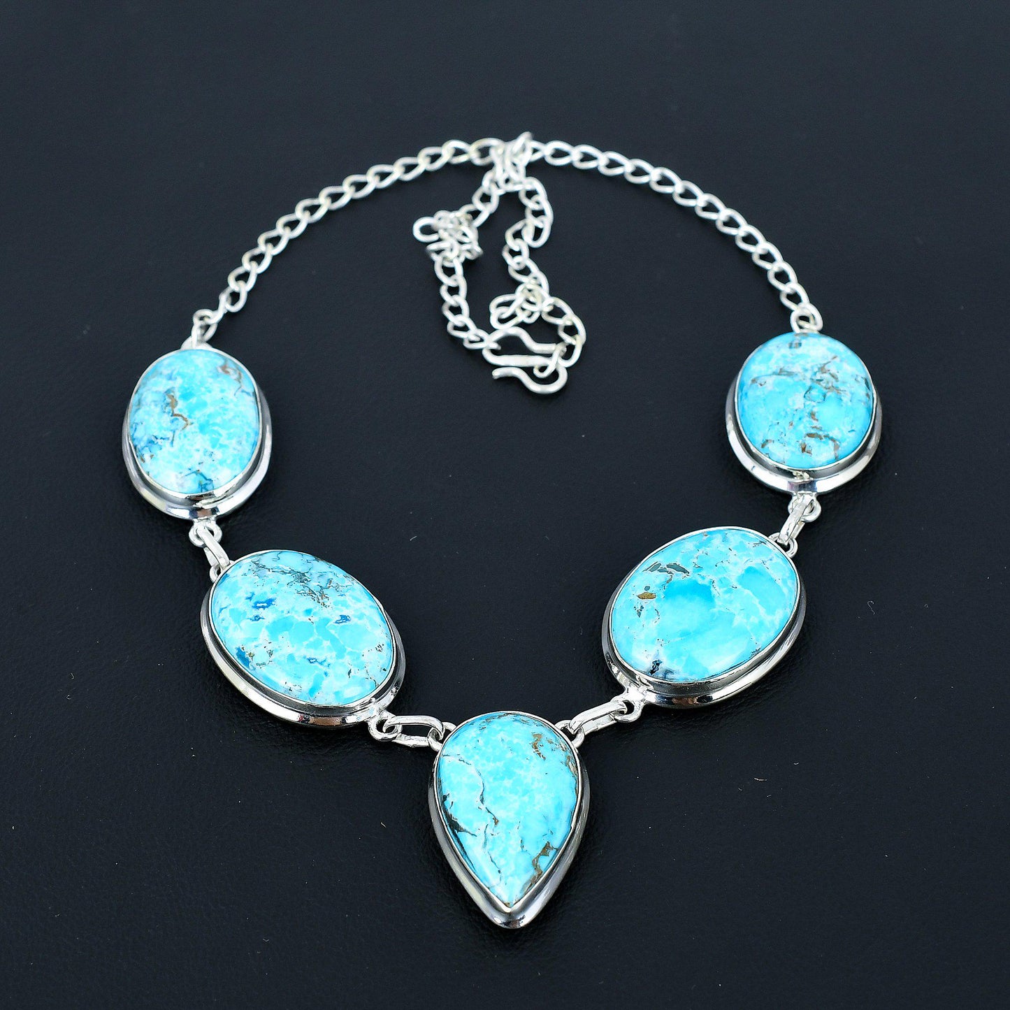 Turquoise Gemstone Sterling Silver Necklace