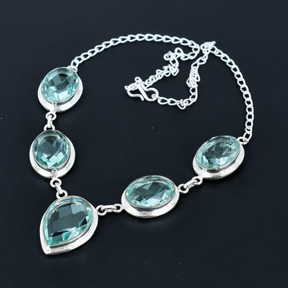 Blue Aquamarine Gemstone Necklace