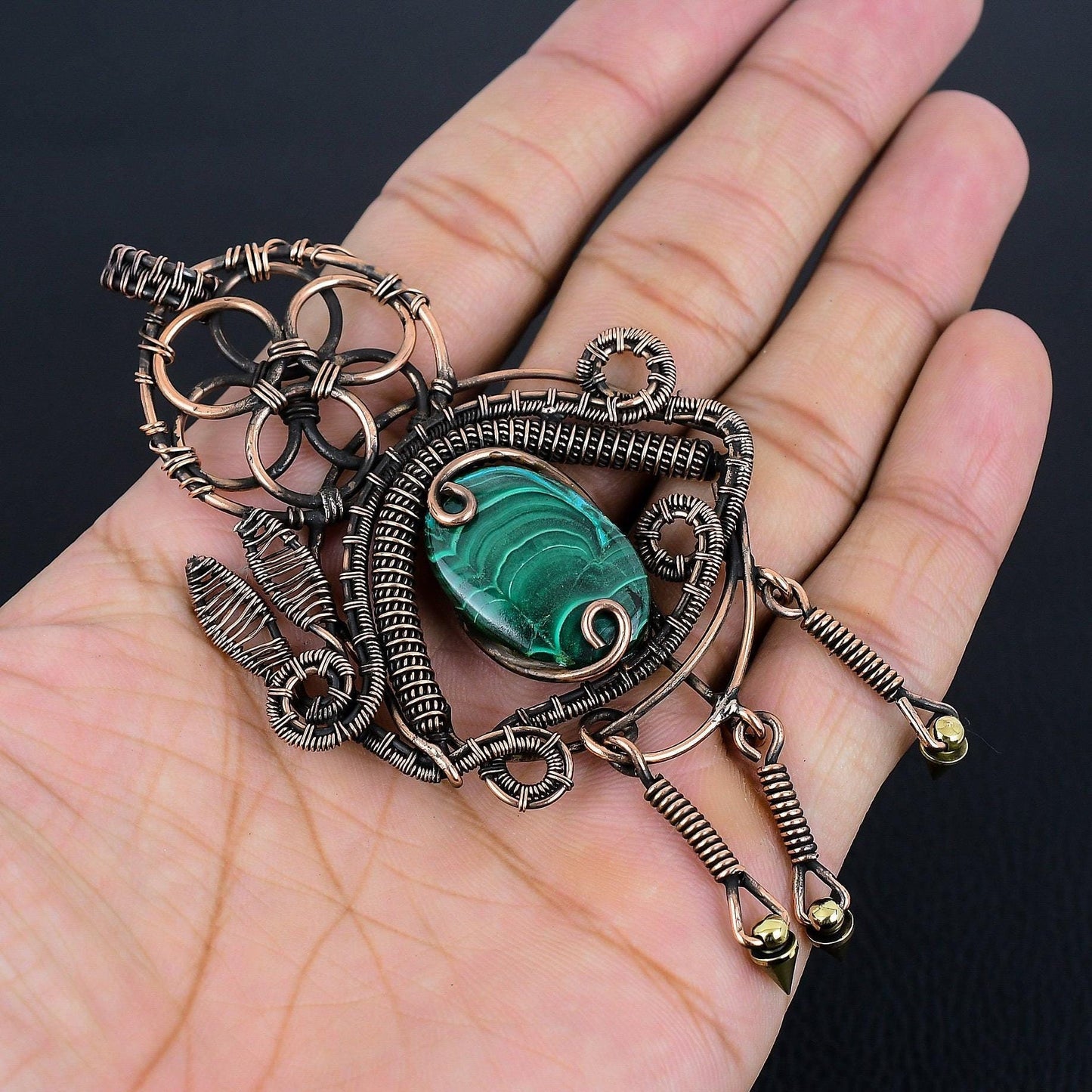 Green Malachite Gemstone Pendant