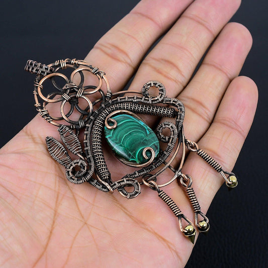 Green Malachite Gemstone Pendant
