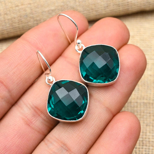Blue Indicolite Gemstone Earrings