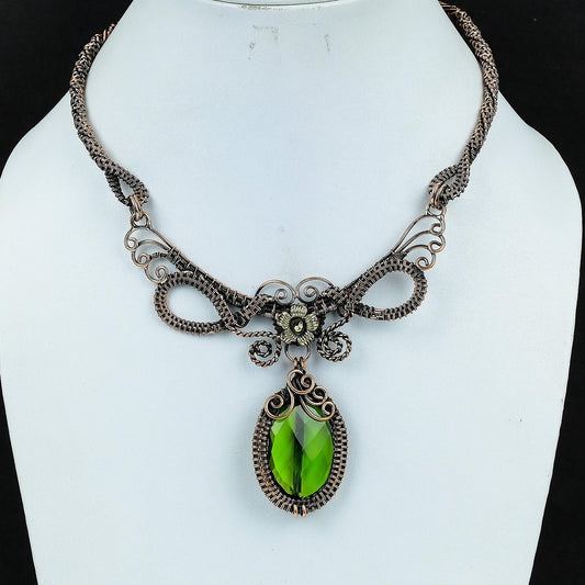 Green Peridot Gemstone Necklace