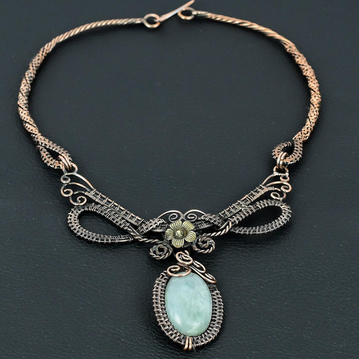 Blue Aquamarine Gemstone Necklace