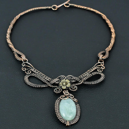 Blue Aquamarine Gemstone Necklace