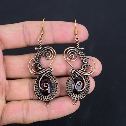 Purple Amethyst Gemstone Dangle Earrings