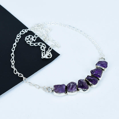 Purple Amethyst Gemstone Necklace