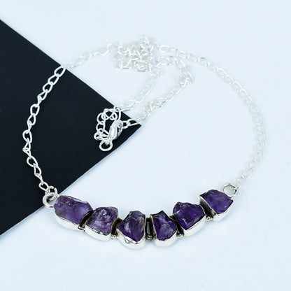 Purple Amethyst Gemstone Necklace