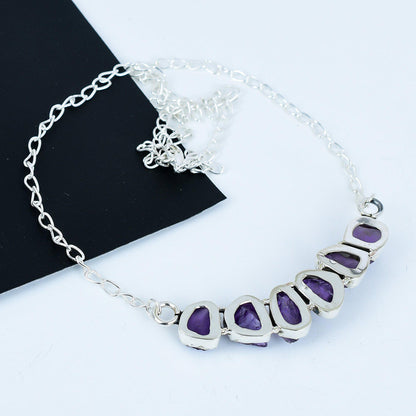Purple Amethyst Gemstone Necklace