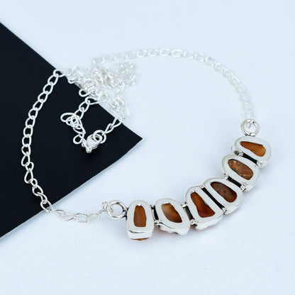 Orange Carnelian Gemstone Necklace