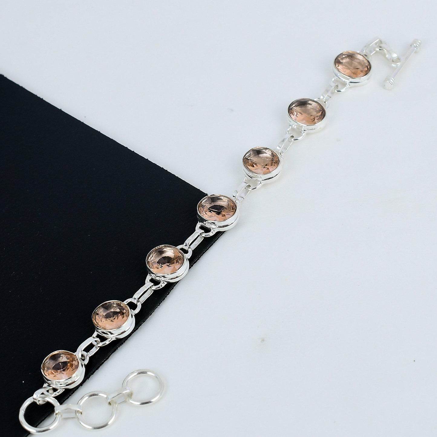 Pink Morganite Gemstone Bracelet