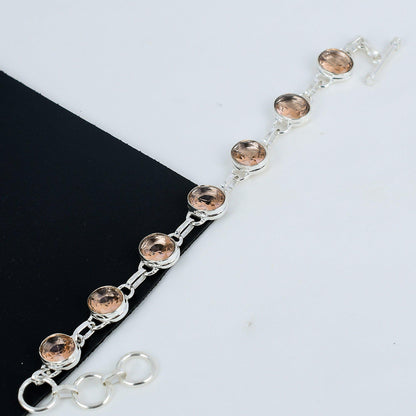 Pink Morganite Gemstone Bracelet