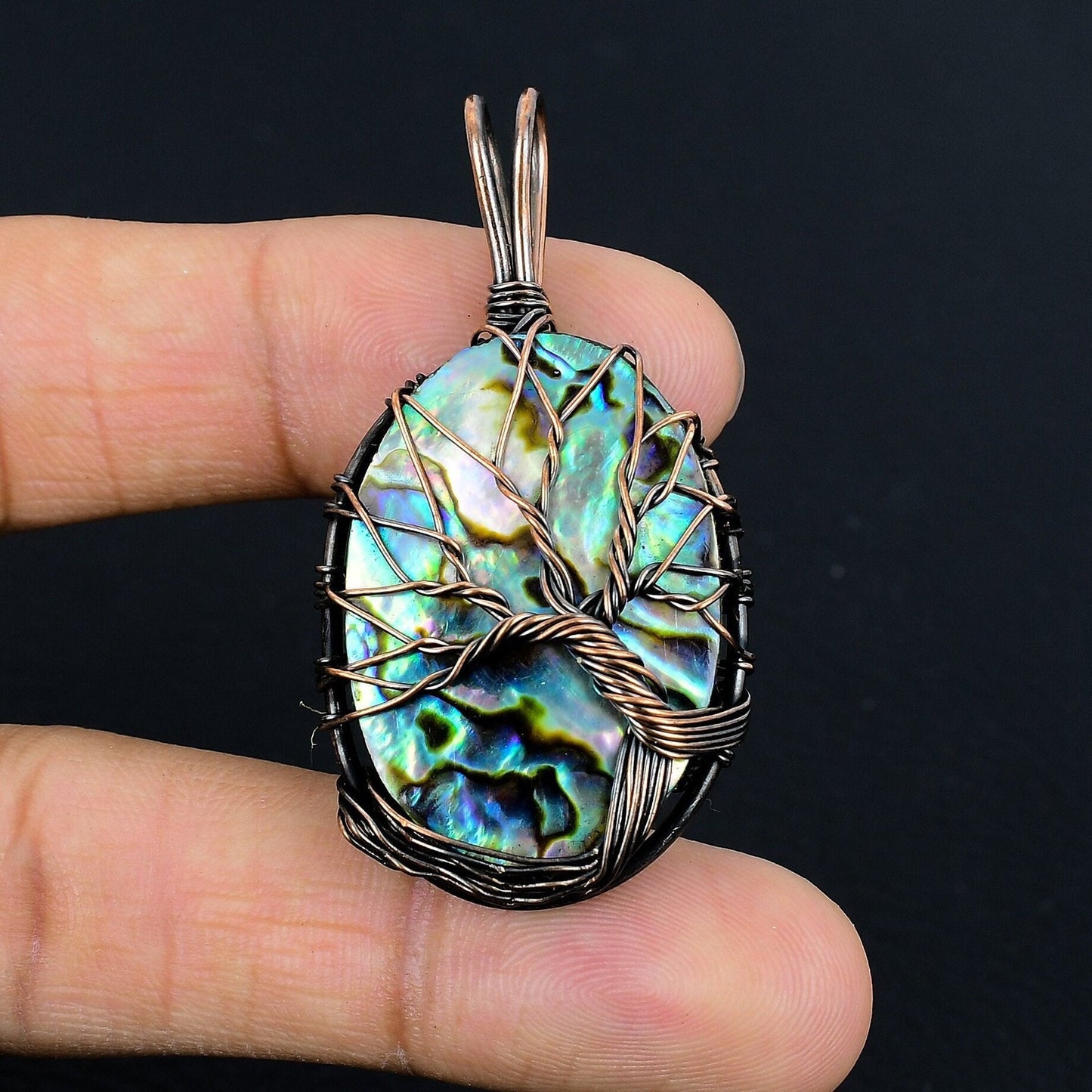 Blue-Green Abalone Gemstone Pendant