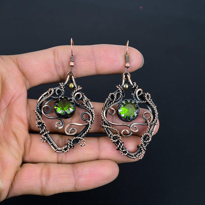 Green Peridot Gemstone Earrings