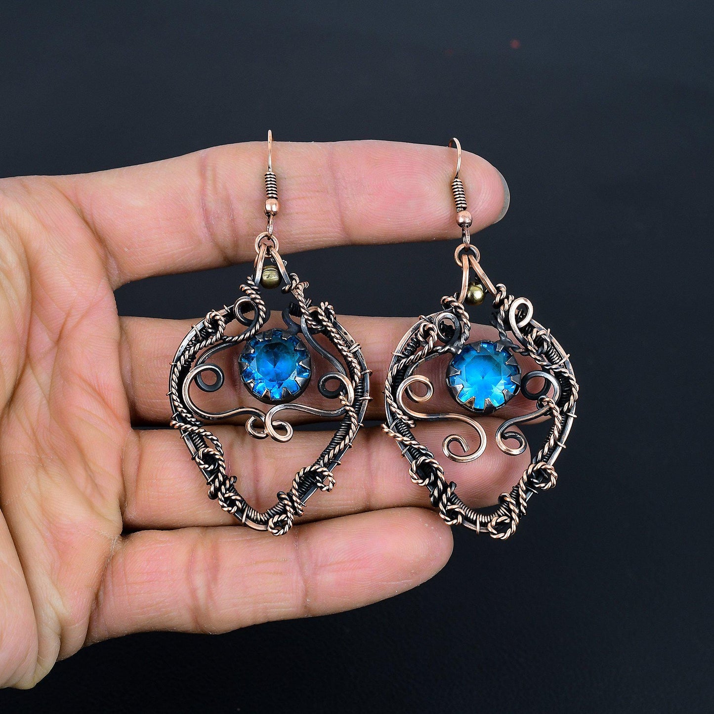 Blue Topaz Gemstone Earrings
