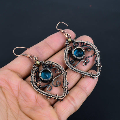 Blue Topaz Gemstone Earrings