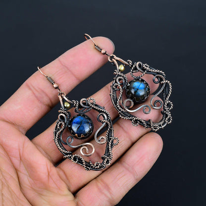 Blue Labradorite Gemstone Earrings