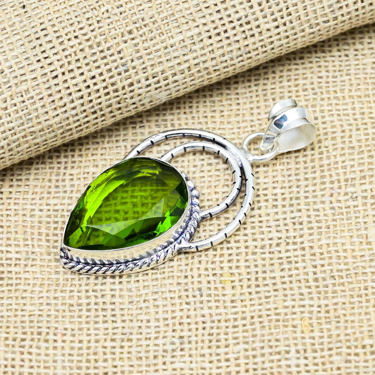 Green Peridot Gemstone Pendant