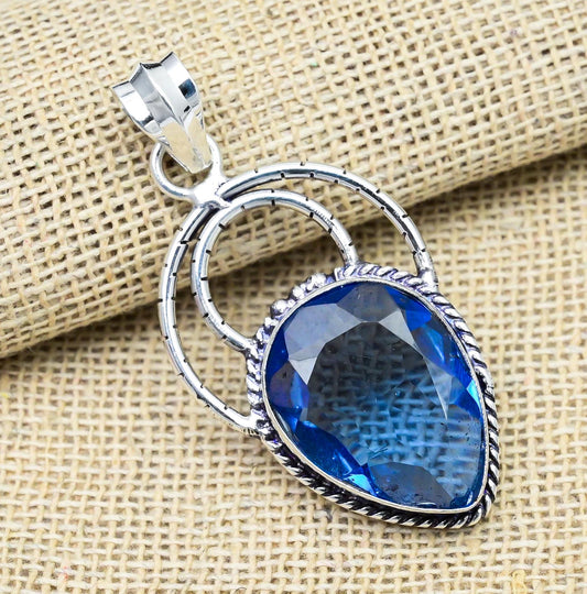 Blue Tanzanite Sterling Silver Pendant