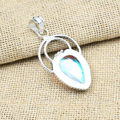 Sterling Silver Rainbow Mystic Topaz Pendant