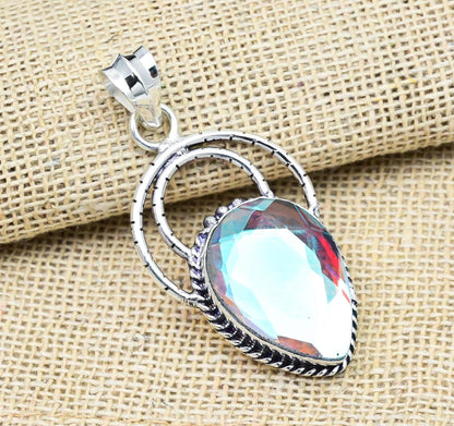 Sterling Silver Rainbow Mystic Topaz Pendant